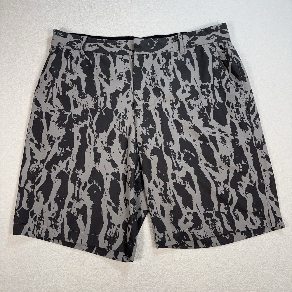 Nike Hybrid Golf Shorts Men's 36x10 Gray Camo Dri-Fit Stretch Swoosh Outdoor